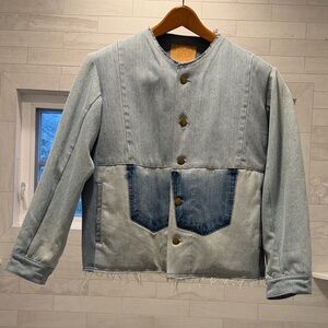 B Sides patchwork jean jacket
